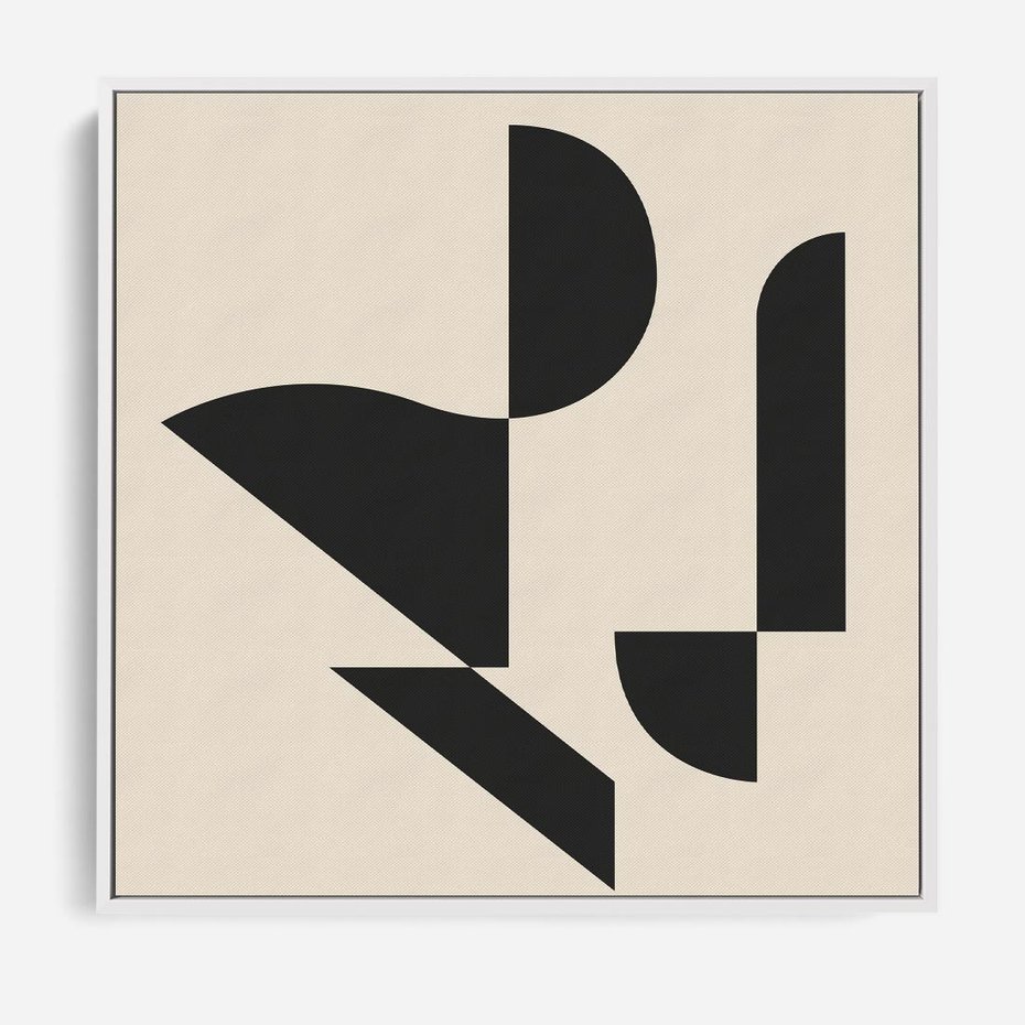 Obraz w ramie 80x80 - Rozkwitająca Abstrakcja - abstrakcyjne geometryczne kształty, minimalizm - rama biała