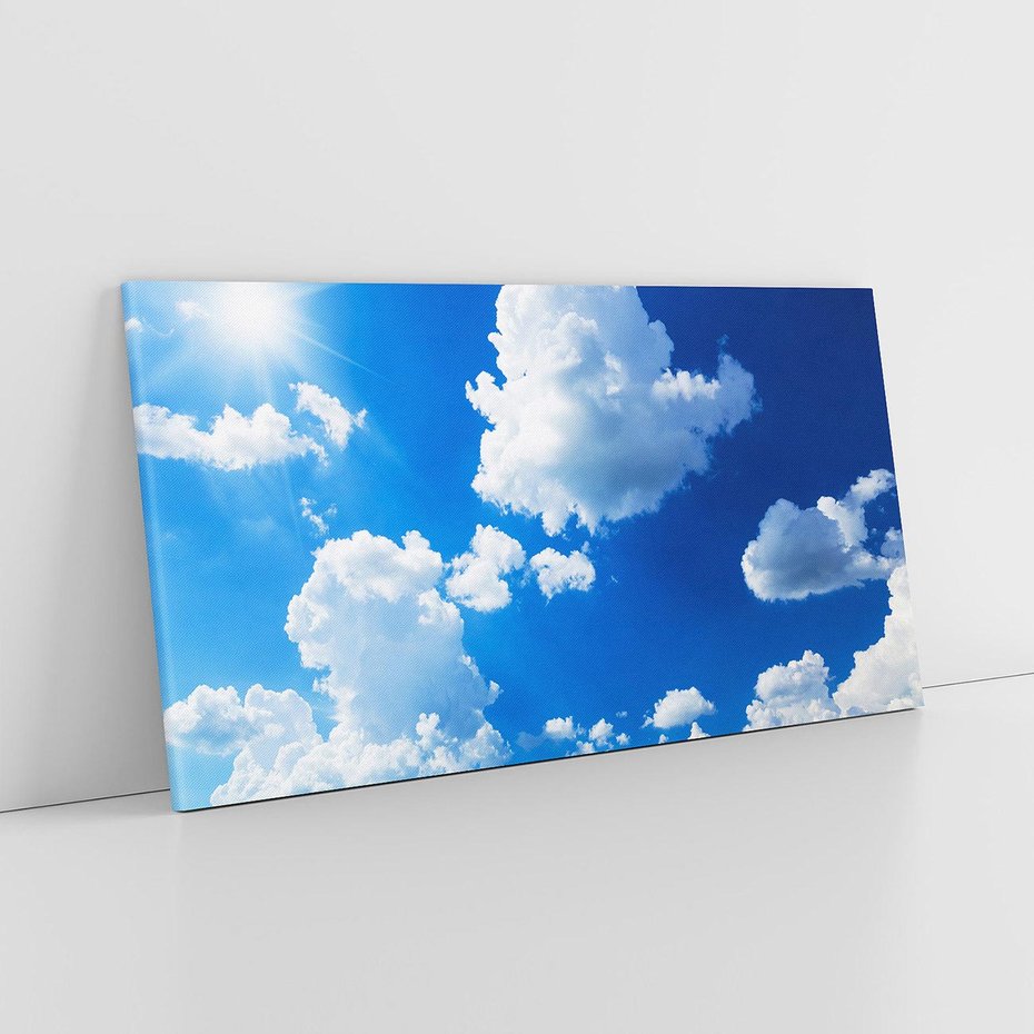 Obraz na płótnie 120x60 - Niebiańska panorama: Słońce, niebo i chmury - niebo, słońce