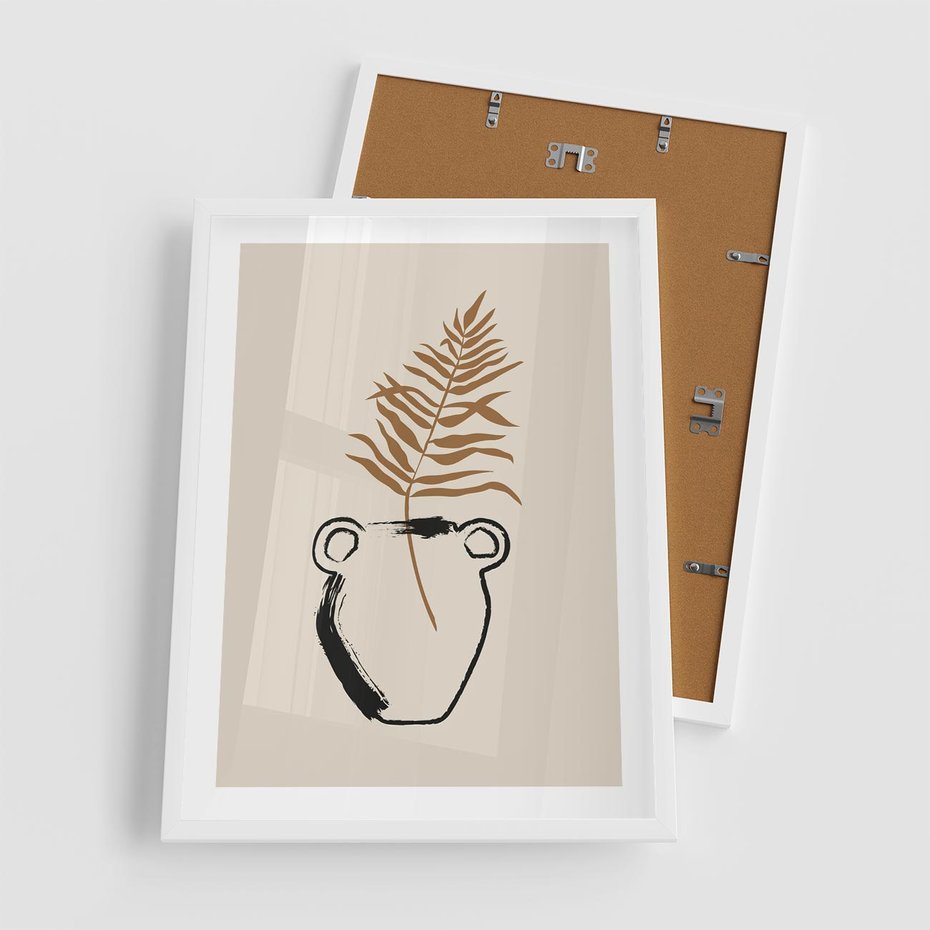 Plakat w ramie 50x70 - Wewnętrzne Opowieści - boho, nowoczesna sztuka - rama biała