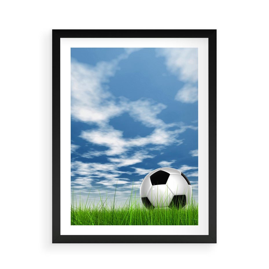 Plakat w ramie 50x70 - Piłkarska Pasja - piłka, nożna - rama czarna
