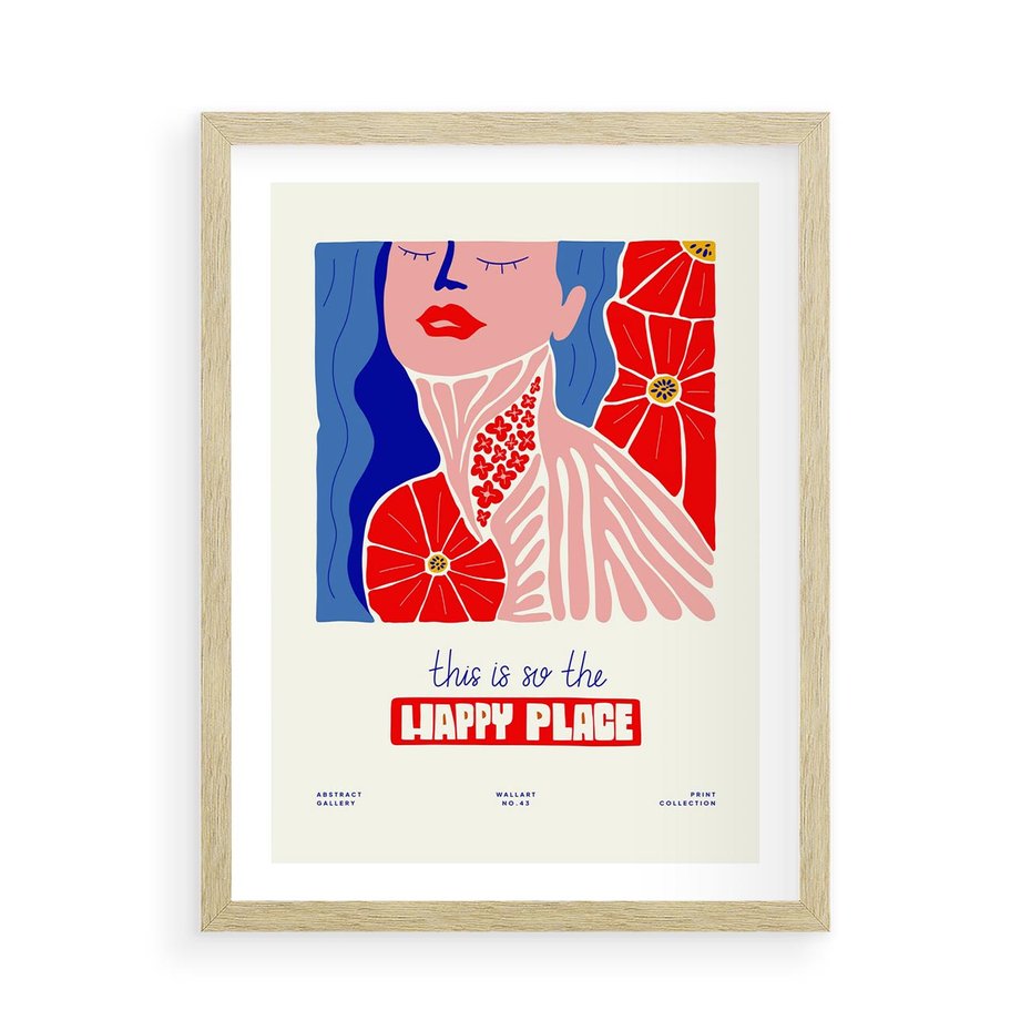 Plakat w ramie 50x70 - Abstrakcyjna Afirmacja - sztuka nowoczesna, abstrakcyjny styl - rama drewno