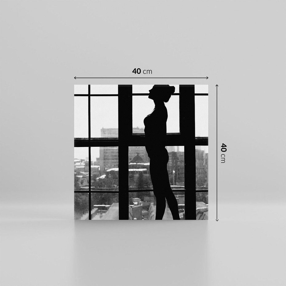 Obraz na płótnie 40x40 - Piękno Kobiecej Formy - retro zdjęcie, czarno białe