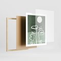 Plakat w ramie 40x50 - Wibracje Naturalnej Równowagi - zielony plakat, roślinne inspiracje - rama drewno