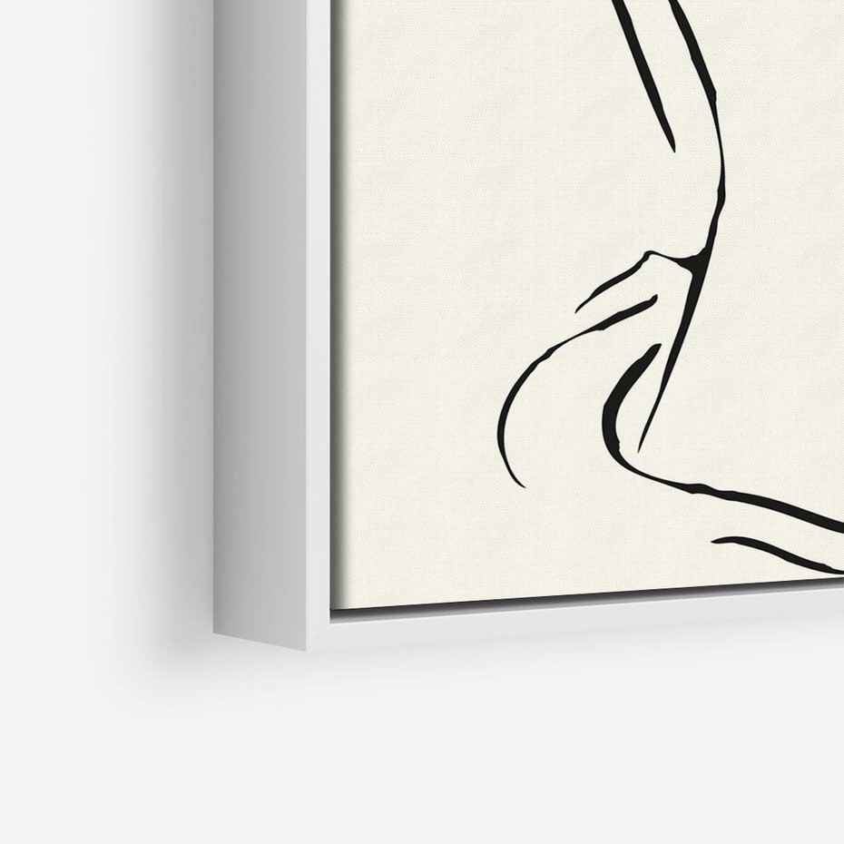 Obraz w ramie 80x80 - Migotliwa Symfonia - kobieta akt, minimalizm - rama biała
