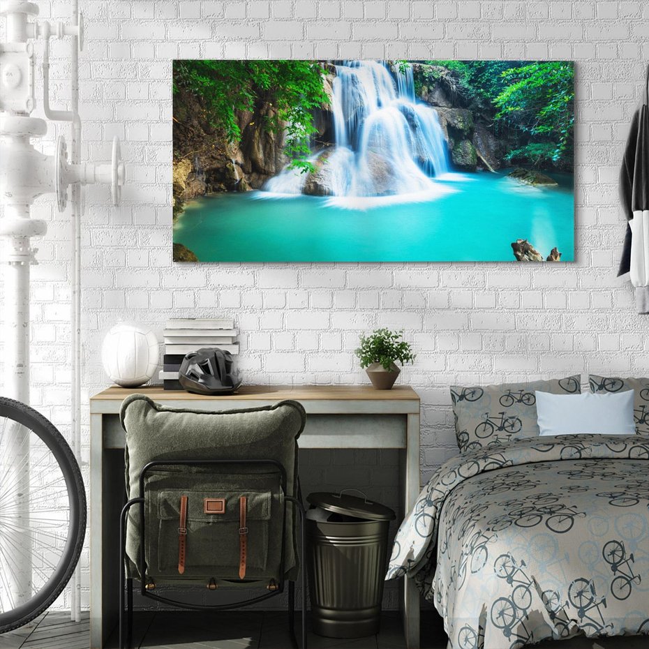 Obraz na płótnie 120x60 - Tajlandia: wodospad w zielonym lesie - Tajlandia, wodospad