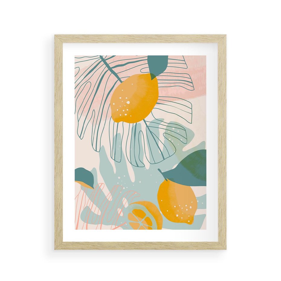 Plakat w ramie 40x50 - Świeżość Natury - plakat, nowoczesna grafika - rama drewno