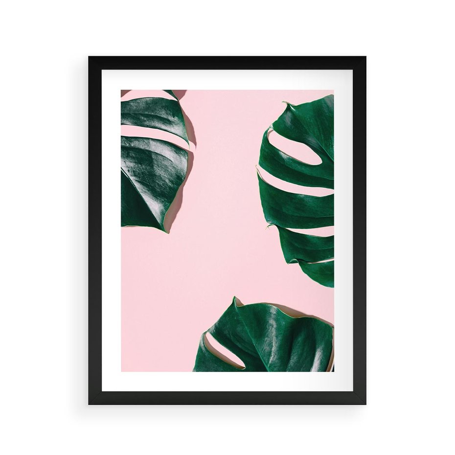 Plakat w ramie 40x50 - Siła Natury - liście, monstera - rama czarna