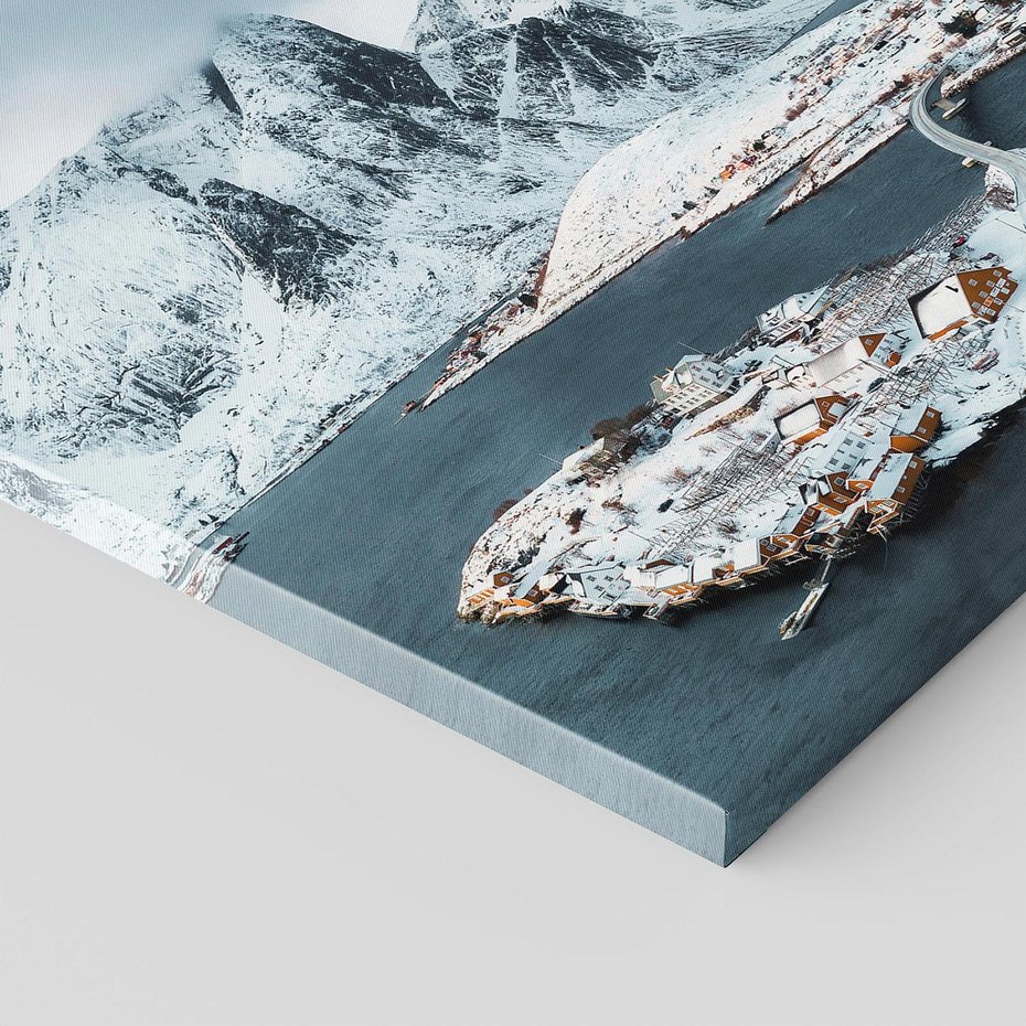 Obraz na płótnie 40x40 - Ciepło i Urok Północy - skandynawskie, domki