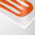 Plakat bez ramy 21x30 - Eksploracja Nowego Światła - abstrakcyjna pomarańczowa forma, minimalizm