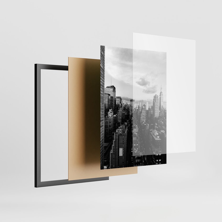 Zestaw obrazy w ramie 30x40 galeria - Czarno, białe, miasto, Nowy, Jork - rama czarna