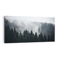 Obraz na płótnie 120x60 - Las w górach: mistyczna mgła - las, góry