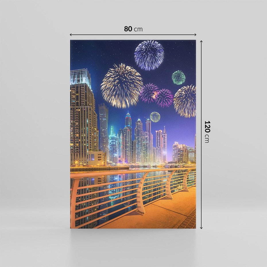 Obraz na płótnie 80x120 - Fajerwerki Nowego Roku - nowy rok, fajerwerki