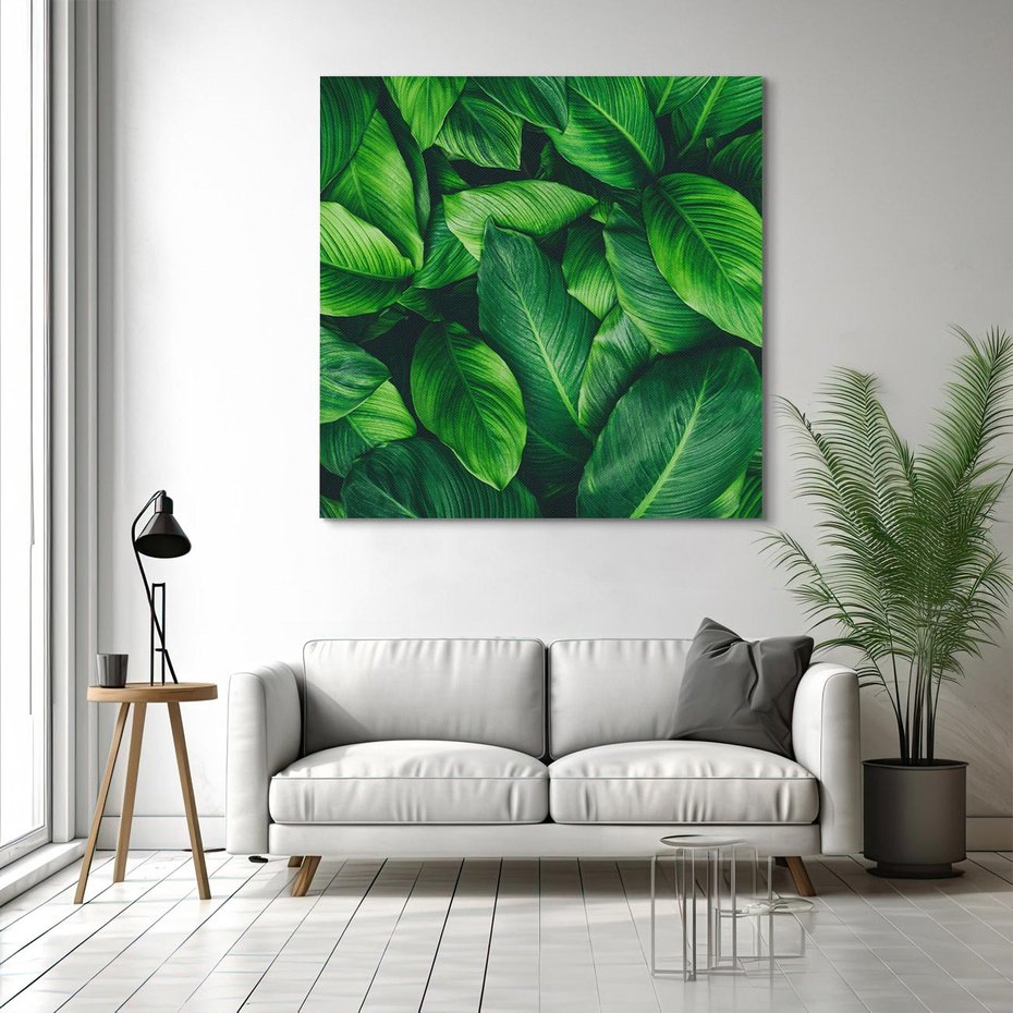 Obraz na płótnie 60x60 - Palma Liście Kwiat - palma, liście