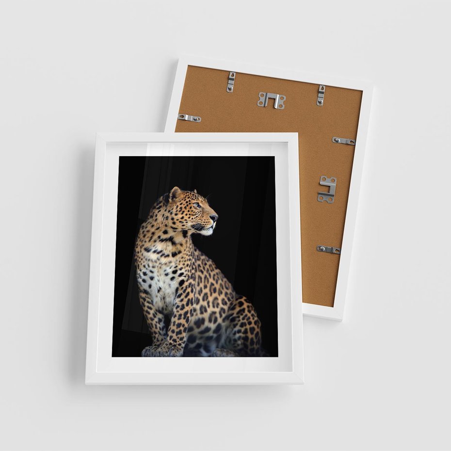 Plakat w ramie 40x50 - Elegancja Jaguarowej Pantery - jaguar, pantera - rama biała