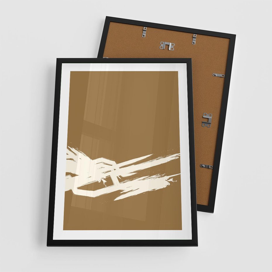 Plakat w ramie 50x70 - Taniec Energii - abstrakcyjne kreski, maźnięcia - rama czarna