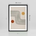 Plakat w ramie 50x70 - Czysta Refleksja - abstrakcyjna sztuka, boho kształty - rama czarna