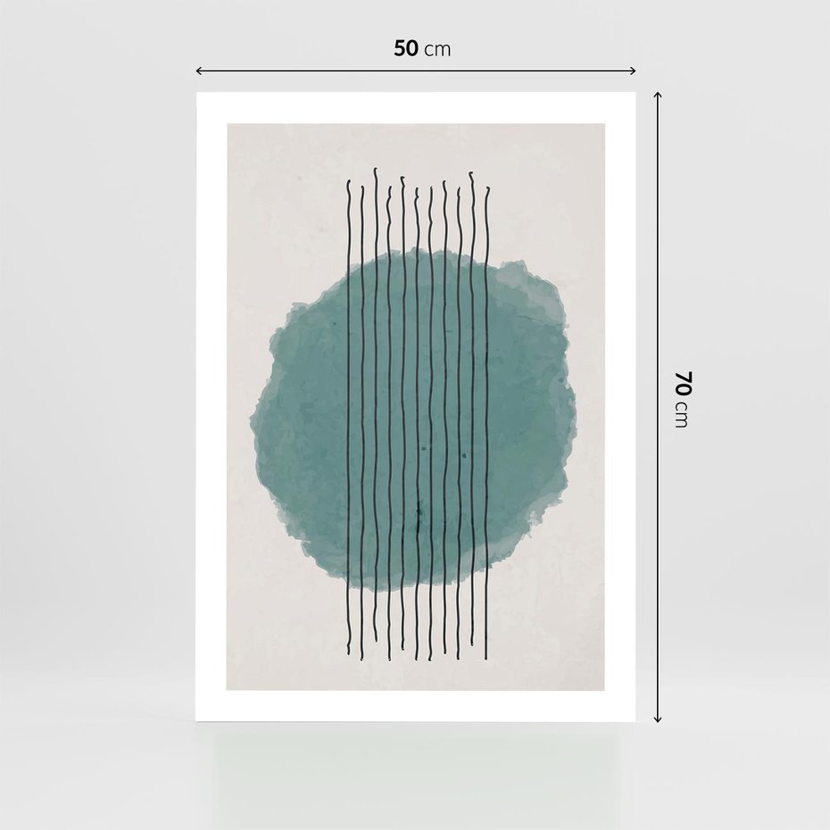 Plakat bez ramy 50x70 - Podróżne Inspiracje - abstrakcyjna akwarelowa plama, nieregularne kreski