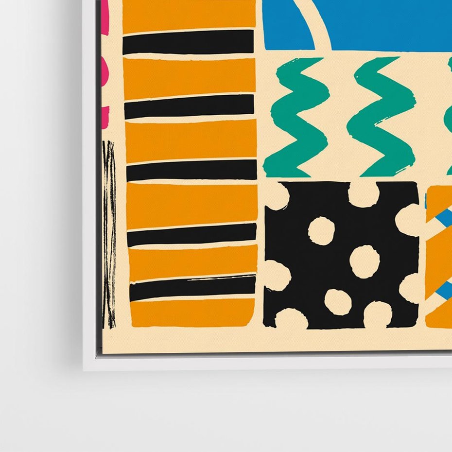 Obraz w ramie 80x80 - Etno Boho - etno ornamenty, boho klimat - rama biała