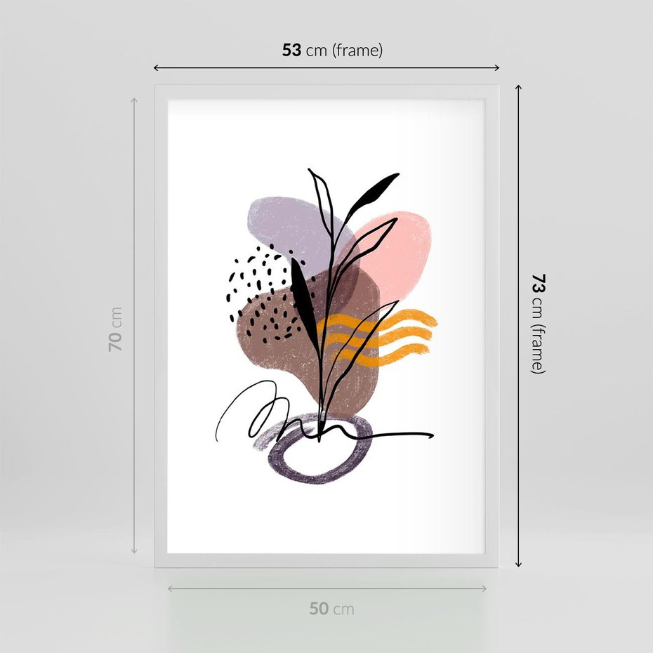 Plakat w ramie 50x70 - Bezgraniczne Impulsy - abstrakcja, sztuka nowoczesna - rama biała