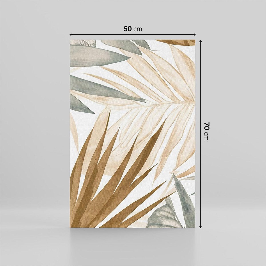 Obraz na płótnie 50x70 - Liście w Akwareli - akwarela, malowane liście