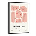 Obraz w ramie 50x70 - Nowoczesna Miłość - nowoczesna grafika, pastelowe kolory - rama czarna