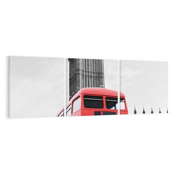 Obraz na płótnie 150x50 - Autobusy w tętniącym życiem Londynie - Londyn, autobus