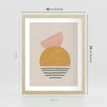 Plakat w ramie 40x50 - Krótka Forma - abstrakcyjna sztuka, boho kształty - rama drewno