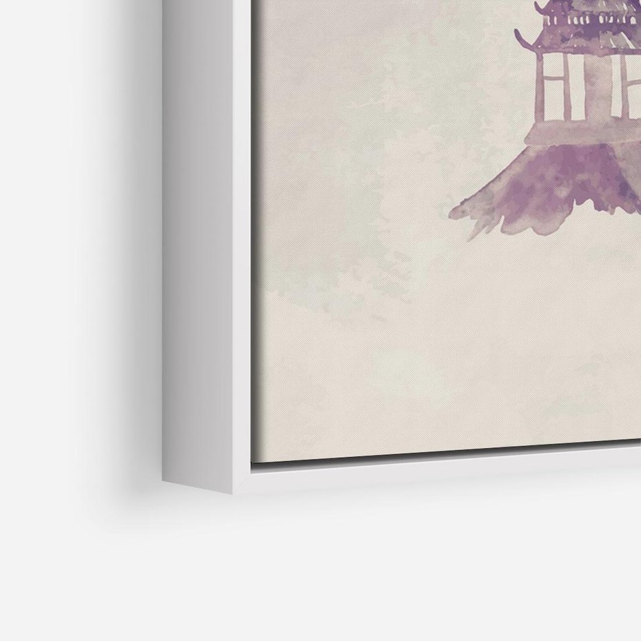 Obraz w ramie 120x80 - Odbicie Słońca - japońska sztuka, akwarela - rama biała