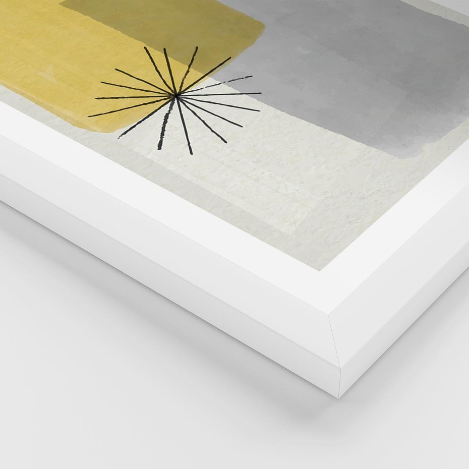 Plakat w ramie 40x50 - Rozbijające Granice Akwarel - abstrakcja, akwarelowe plamy - rama biała