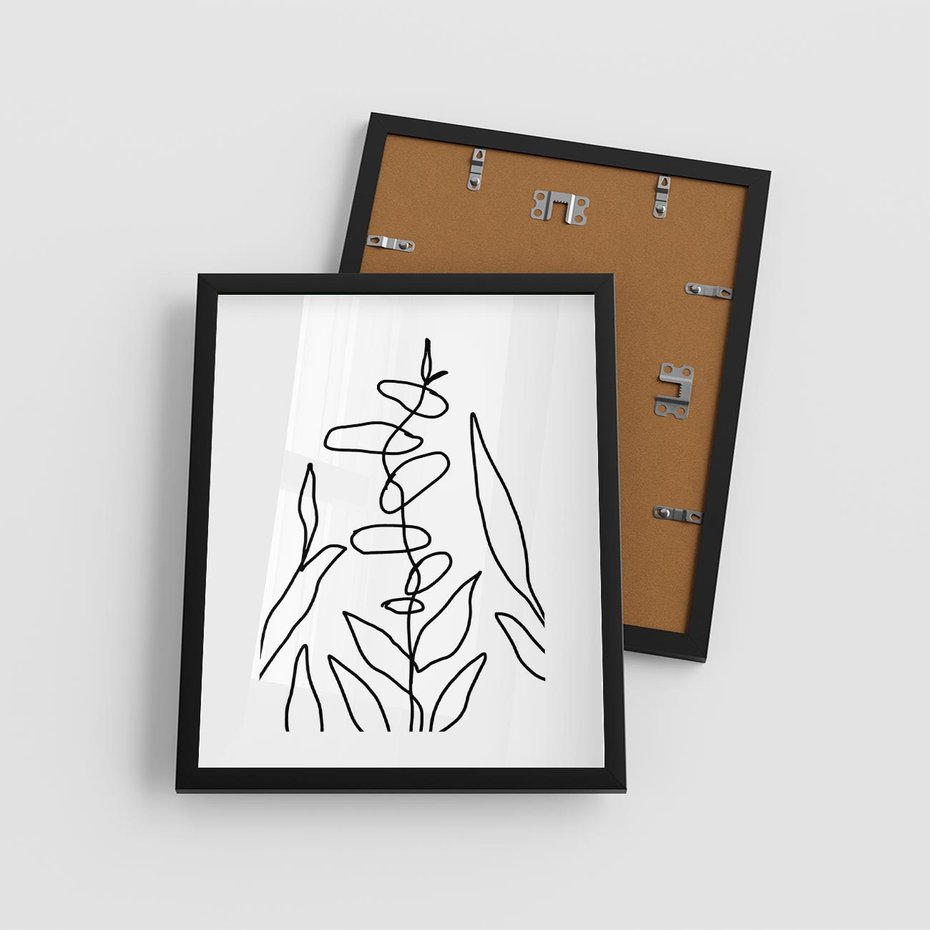 Plakat w ramie 40x50 - Konturem Naznaczone - mroczna sztuka, minimalizm - rama czarna