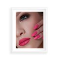 Plakat w ramie 40x50 - Usta, manicure, spa: kobieca harmonia - usta, manicure - rama biała