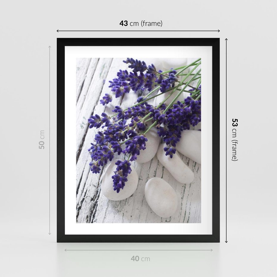 Plakat w ramie 40x50 - relaks z aromatem - lawenda, spa - rama czarna