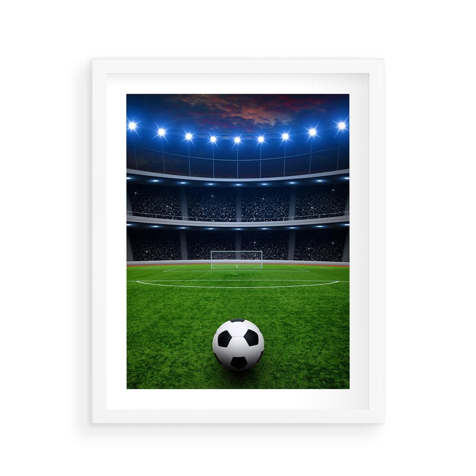 Plakat w ramie 40x50 - Piłka nożna - gol! - piłka nożna, gol - rama biała