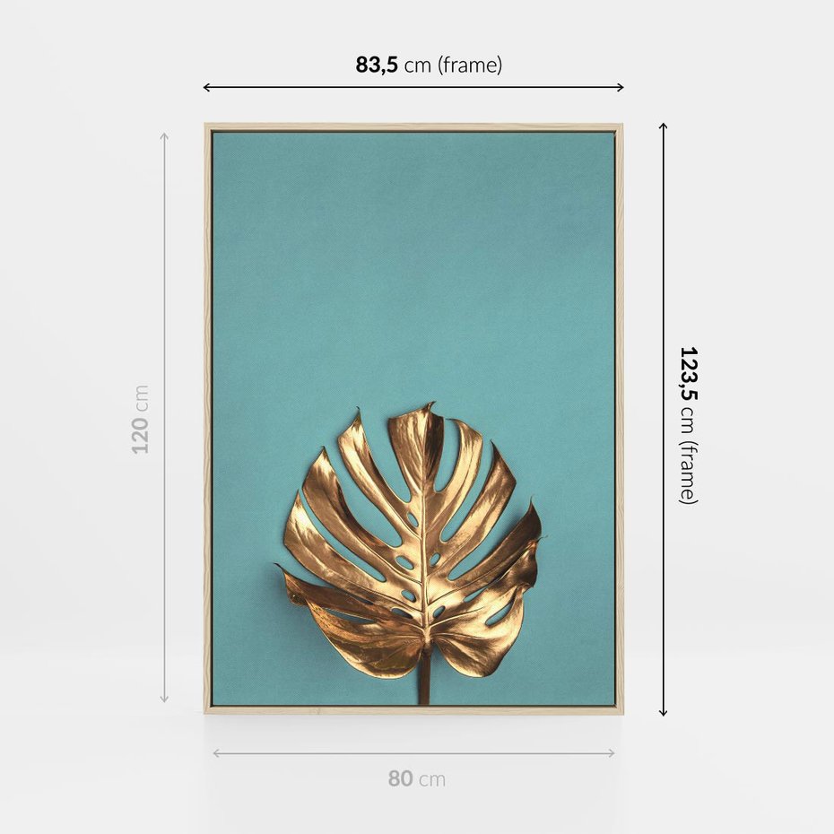 Obraz w ramie 80x120 - Piękno Natury - złote, liście - rama drewno