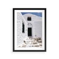 Plakat w ramie 30x40 - Santorini - Grecja błękitem malowana - Santorini, Grecja - rama czarna