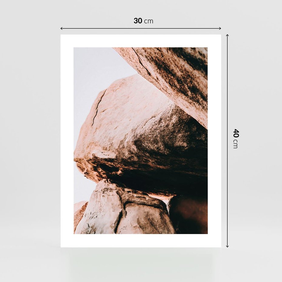 Plakat bez ramy 30x40 - Tekstura Brązu - skały, głazy