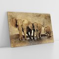 Obraz na płótnie 70x50 - Sztuka abstrakcyjna: Słonie - słonie, sztuka