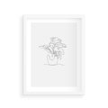 Plakat w ramie 30x40 - Rozkwitające Formy - szkic, minimalizm - rama biała