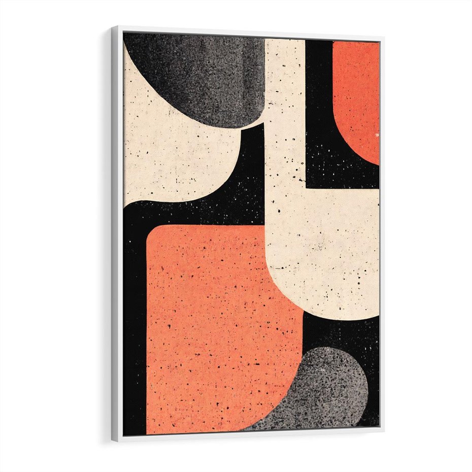 Obraz w ramie 80x120 - Loftowa Harmonia - abstrakcja, styl loftowy - rama biała