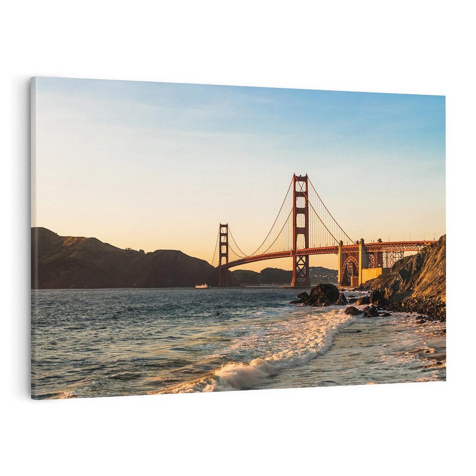 Obraz na płótnie 120x80 - Statek na morzu - Golden Gate, most