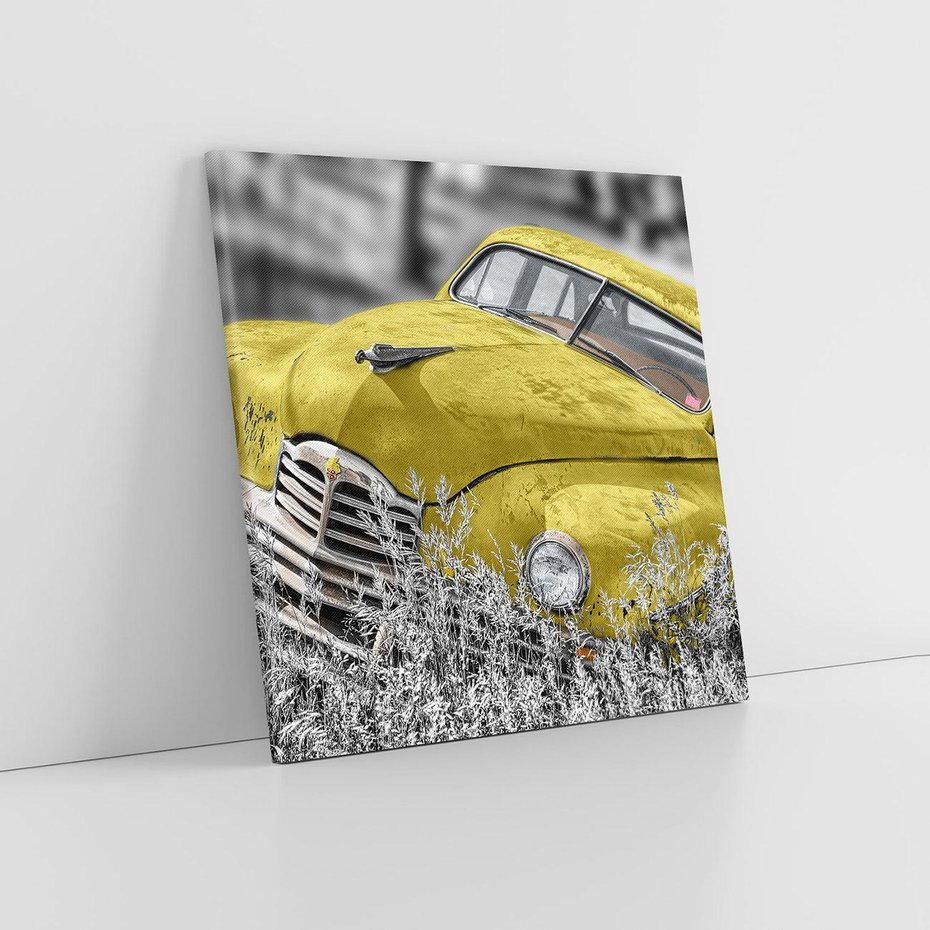 Obraz na płótnie 40x40 - Retro Auto: Wspomnienie Minionych Czasów - samochód, auto