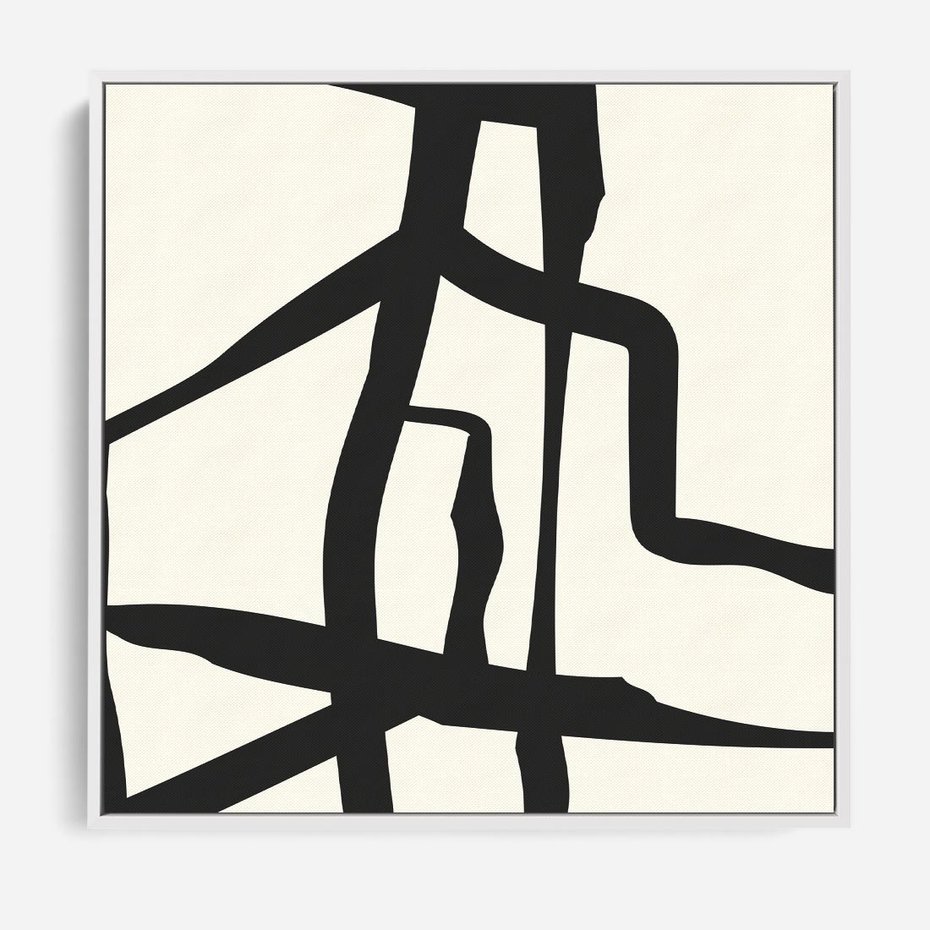 Obraz w ramie 80x80 - Impresje Wymiaru - linie, abstrakcja - rama biała