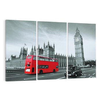 Obraz na płótnie 120x80 - Ikony Londynu: Autobus i Big Ben - Londyn, autobus