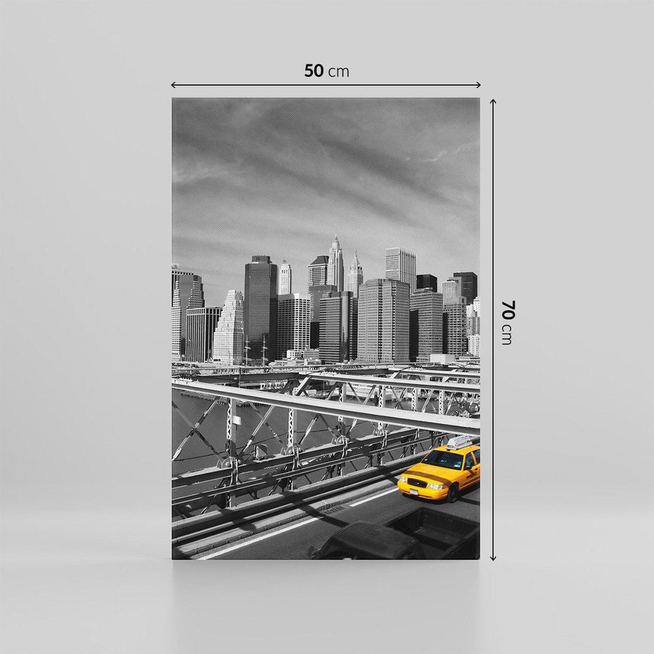 Obraz na płótnie 50x70 - Podróż taksówką przez Nowy Jork - TAXI, miasto