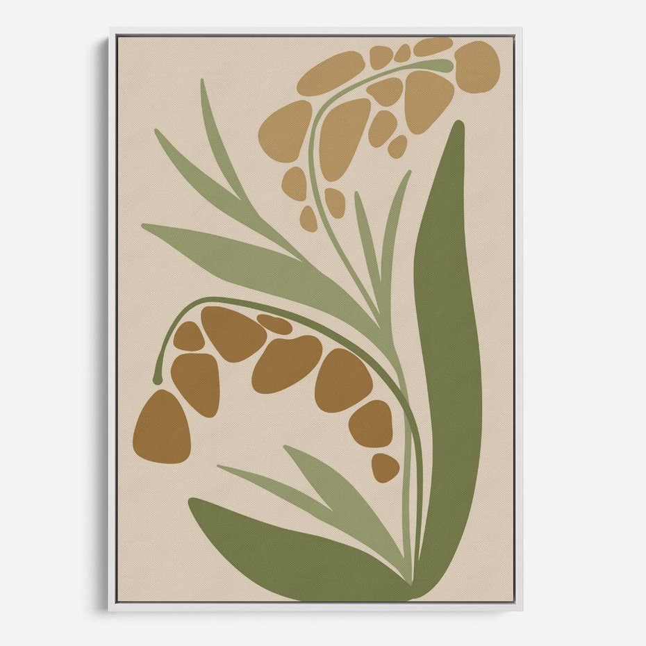 Obraz w ramie 50x70 - Minimalizm z Roślinami - nowoczesny plakat, roślinność - rama biała