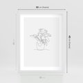 Plakat w ramie 30x40 - Rozkwitające Formy - szkic, minimalizm - rama biała