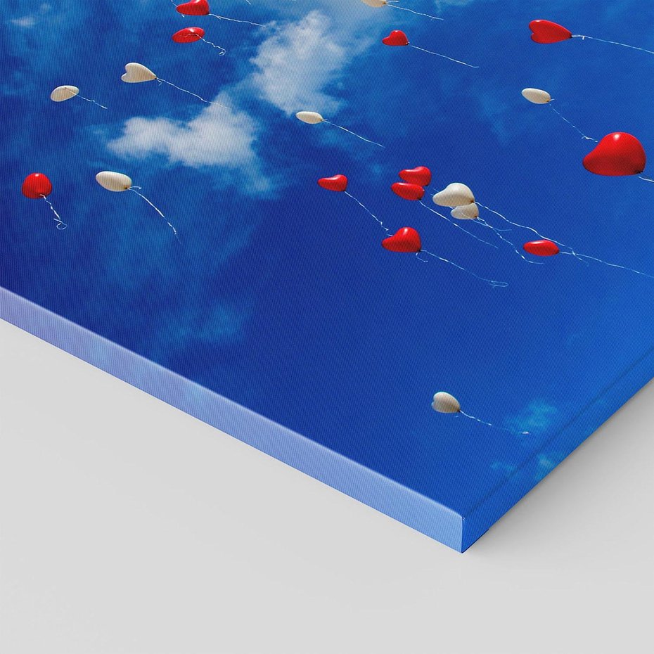 Obraz na płótnie 50x50 - Balony - Serca na niebie - balony, serca