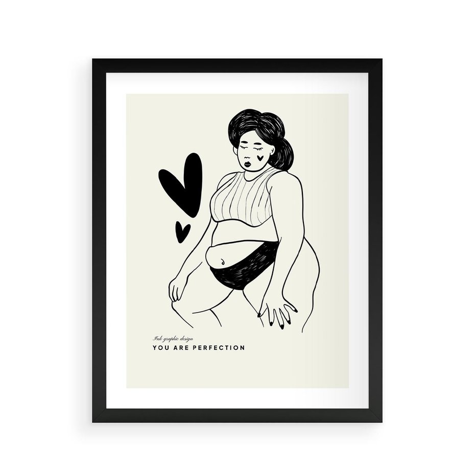 Plakat w ramie 40x50 - Wyrażenie Piękna - rysunek, sztuka nowoczesna - rama czarna