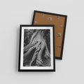 Plakat w ramie 30x40 - Siła Natury - czarno biała fotografia, korzenie wielkiego drzewa - rama czarna