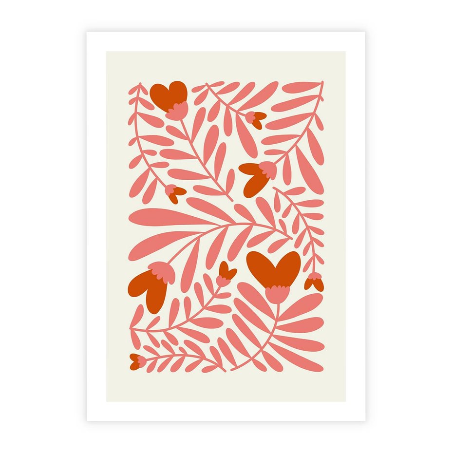 Plakat bez ramy 50x70 - Taniec komplementarnych barw - kwiaty, pastelowe kolory